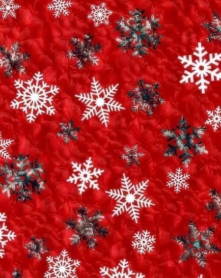 Red & White Snowflake Winter Christmas Pattern Edible Icing Image Cake Topper, by Tnct.