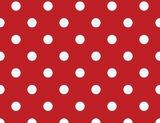 Red with White Polka Dot Pattern Edible Icing Image Cake Topper, by Tnct.
