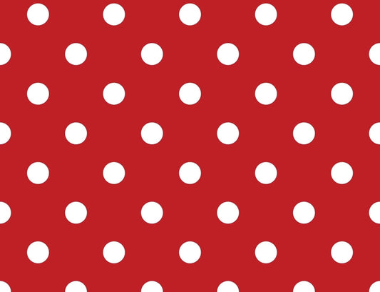 Red with White Polka Dot Pattern Edible Icing Image Cake Topper, by Tnct.