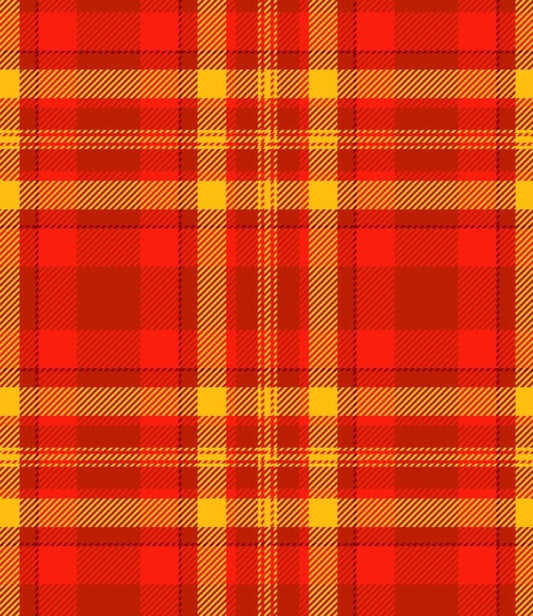 Red & Yellow Plaid Pattern Edible Icing Image Cake Topper, by Tnct.