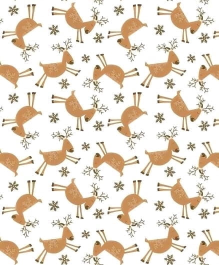 Reindeer & Snowflakes Winter Christmas Pattern Edible Icing Image Cake Topper, by Tnct.