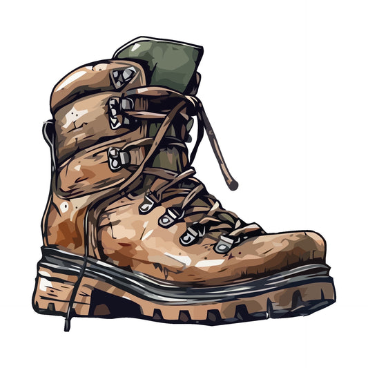 Rugged Brown Work Boot Edible Icing Image Cake Topper, by Tnct.