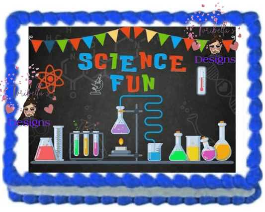 Science Fun Themed Image Edible Cake Topper Frosting Sheet