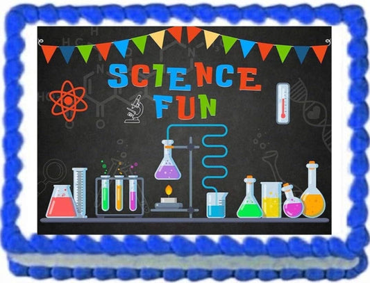 Science Themed Image Topper Frosting Sheet