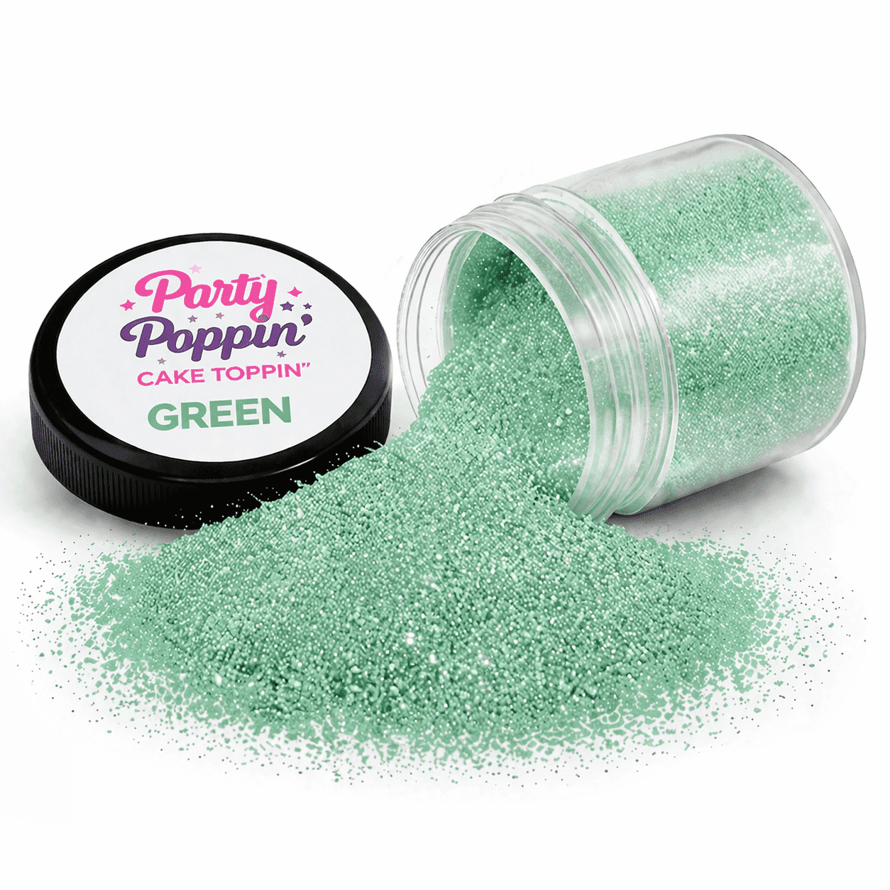 Sparkly Edible Glitter for Cakes, Cupcakes & Drinks – Green – 5 Gram Pot with Tear Drop Lid