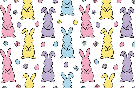 Standing up Easter Bunny Pattern Edible Icing Image Cake Topper, by Tnct.