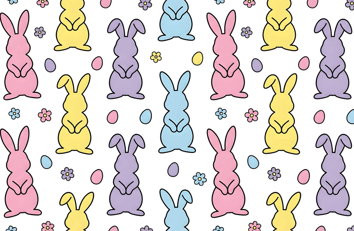 Standing up Easter Bunny Pattern Edible Icing Image Cake Topper, by Tnct.