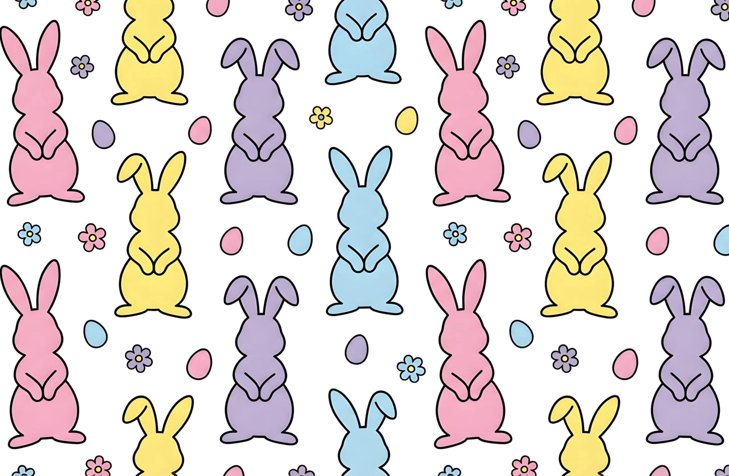 Standing up Easter Bunny Pattern Edible Icing Image Cake Topper, by Tnct.