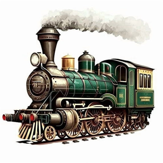 Steam Train 3 on Tracks Birthday Edible Icing Image Cake Topper, by Tnct.