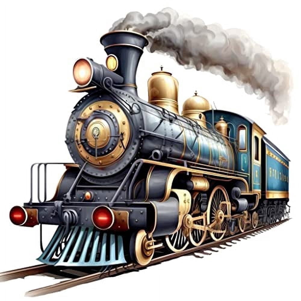 Steam Train #5 Edible Image Icing Cake Topper for Quarter Sheet Cake, by Tnct.