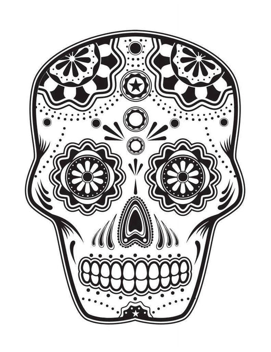 Sugar Skull Halloween Edible Icing Image Cake topper, by Tnct.