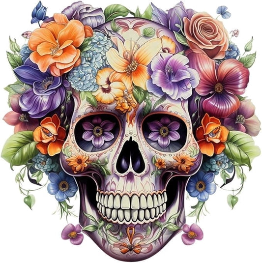 Sugar Skull Halloween Edible Image Cake Topper By TNCT For Quarter Sheet Cake