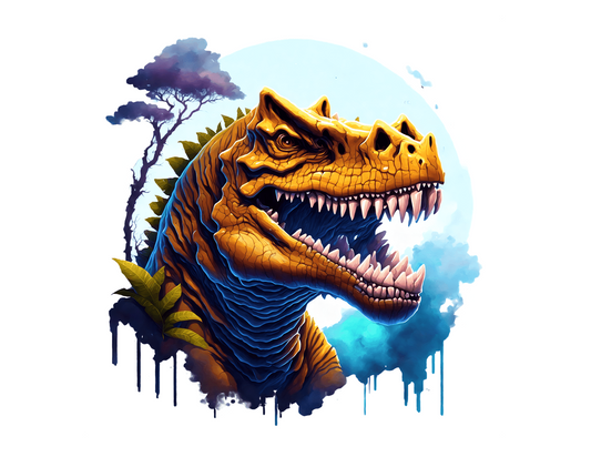 Angry T-Rex Dinosaur Edible Image Icing Cake Topper for Quarter Sheet Cake, by TNCT