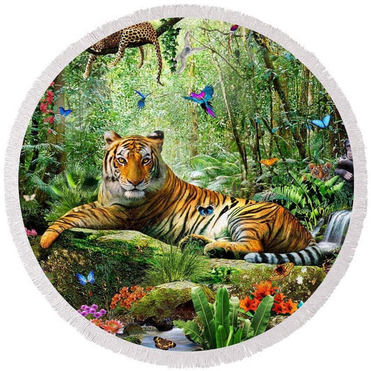 Beautiful Tiger Edible Icing Image Cake Topper, by Tnct.