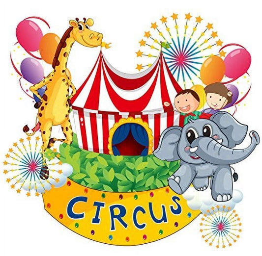Circus Animals Birthday Edible Icing Image Cake Topper, by Tnct.