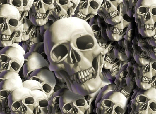 Collage of Skulls Edible Image Icing Cake Topper for Quarter Sheet Cake, by TNCT