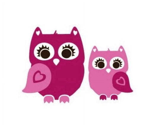Cute Pink Owls Edible Image Icing Cake Topper for Quarter Sheet Cake, by TNCT