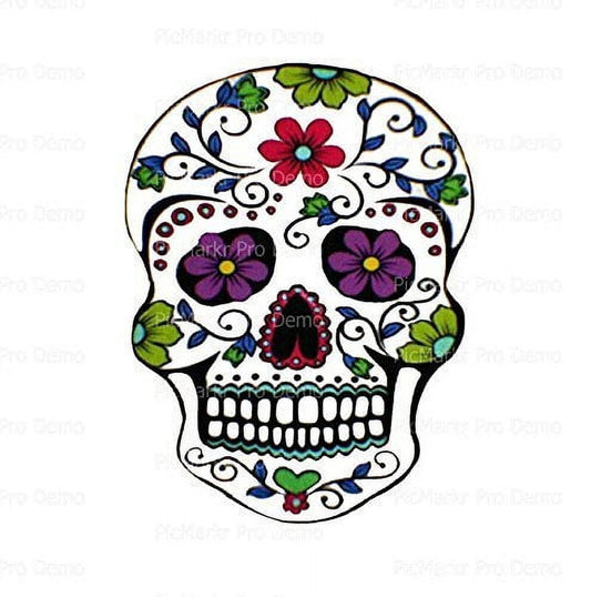 Day of the Dead Sugar Skull Edible Image Icing Cake Topper for Quarter Sheet Cake, by TNCT