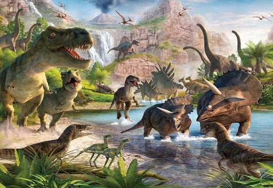 Dinosaurs Edible Image Icing Cake Topper for Quarter Sheet Cake, by TNCT