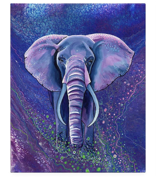 Elegant Purple Elephant Edible Image Icing Cake Topper for Quarter Sheet Cake, by TNCT