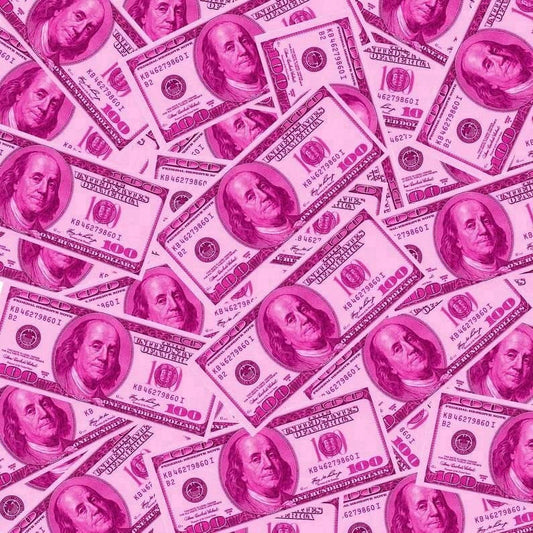 Pink Money Collage Edible Image Icing Cake Topper for Quarter Sheet Cake, by TNCT
