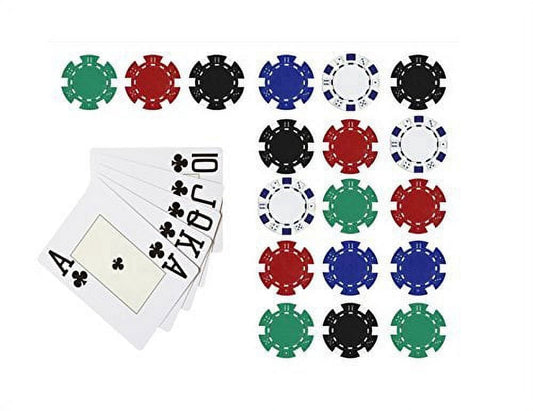 TNCT's Poker Edible Cake Topper Royal Flush in Clubs Cake Topper Casino Chips