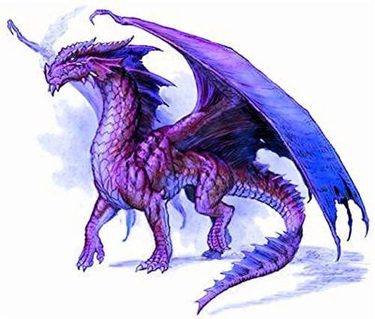 Purple Majestic Dragon Edible Icing Image Cake topper, by Tnct.