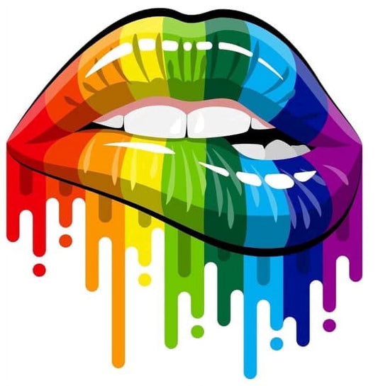 Rainbow Lips Edible Image Icing Cake Topper for Quarter Sheet Cake, by TNCT