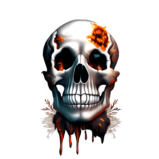 Scary Skull Halloween/ Dia de los Muertos Edible Image Icing Cake Topper for Quarter Sheet Cake, by Tnct.