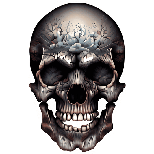 Scary Skull Halloween Dia de los Muertos Edible Image Icing Cake Topper for Quarter Sheet Cake, by TNCT
