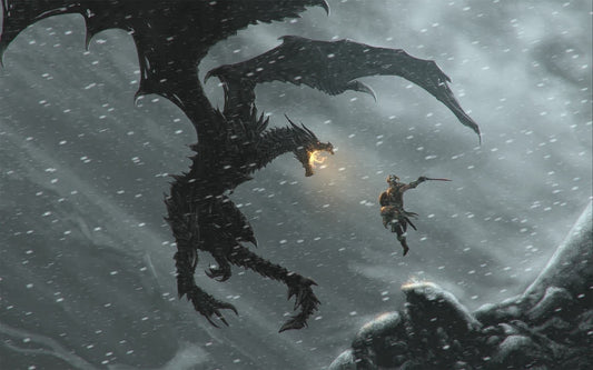 Skyrim Dragon Edible Image Icing Cake Topper for Quarter Sheet Cake, by TNCT