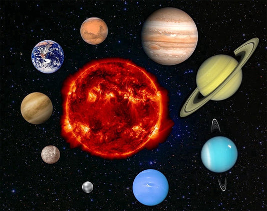 Solar System Edible Image Icing Cake Topper for Quarter Sheet Cake, by TNCT