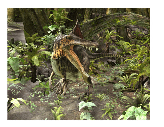 Spinosaurus dinosaur Edible Image Icing Cake Topper for Quarter Sheet Cake, by Tnct.