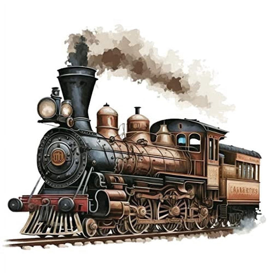 Steam Train #9 Edible Icing Image Cake Topper, by Tnct.