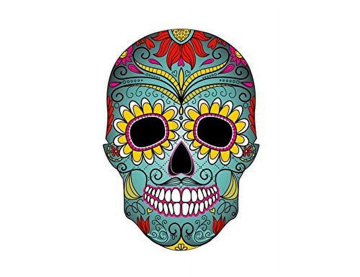 TNCT's Sugar Skull Day of the Dead Colorful Birthday Edible Cake Cupcake Topper