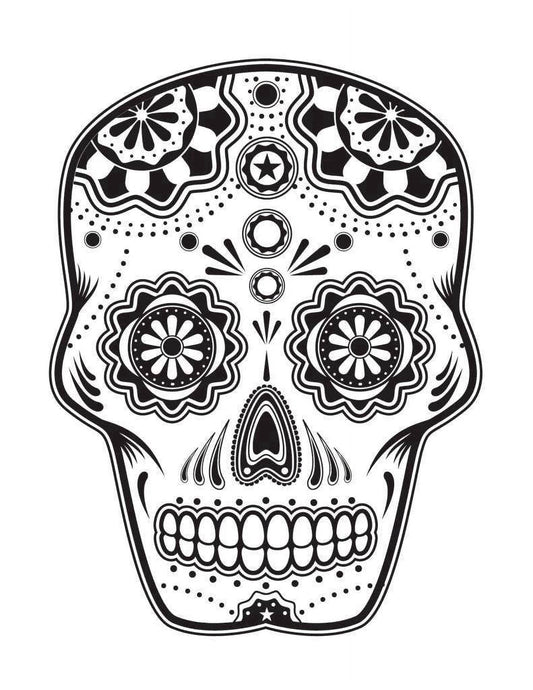 Sugar Skull Halloween Edible Image Icing Cake Topper for Quarter Sheet Cake, by TNCT