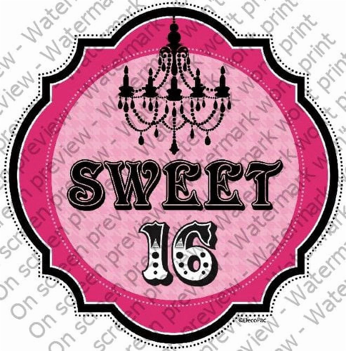 Sweet 16 Birthday-Girl Edible Image Icing Cake Topper for Quarter Sheet Cake, by TNCT