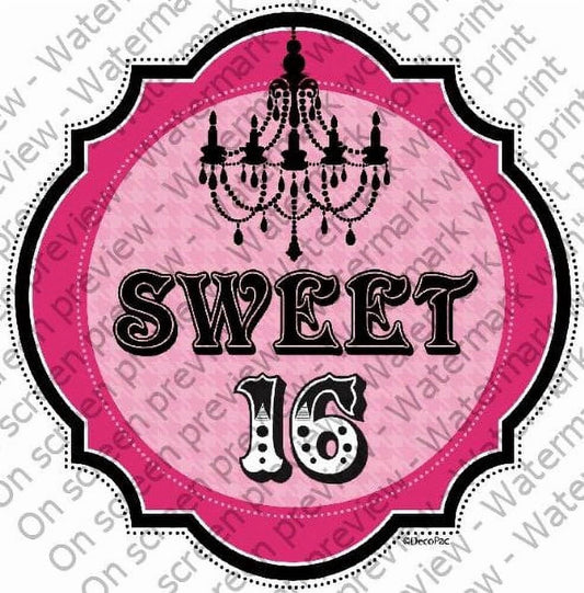 Sweet 16 Birthday-Girl Edible Image Icing Cake Topper for Quarter Sheet Cake, by TNCT