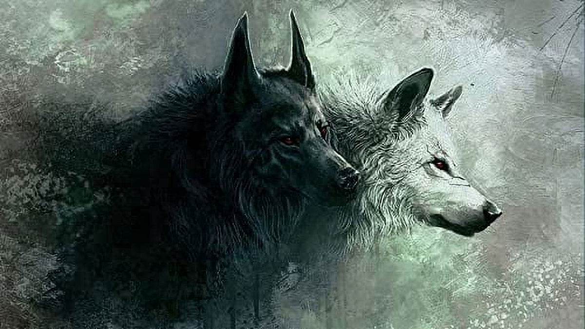 Two Wolves Edible Image Icing Cake Topper for Quarter Sheet Cake, by TNCT