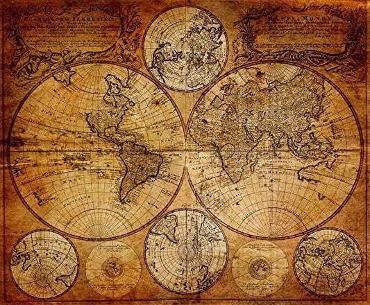 Vintage World Map Edible Image Icing Cake Topper for Quarter Sheet Cake, by TNCT