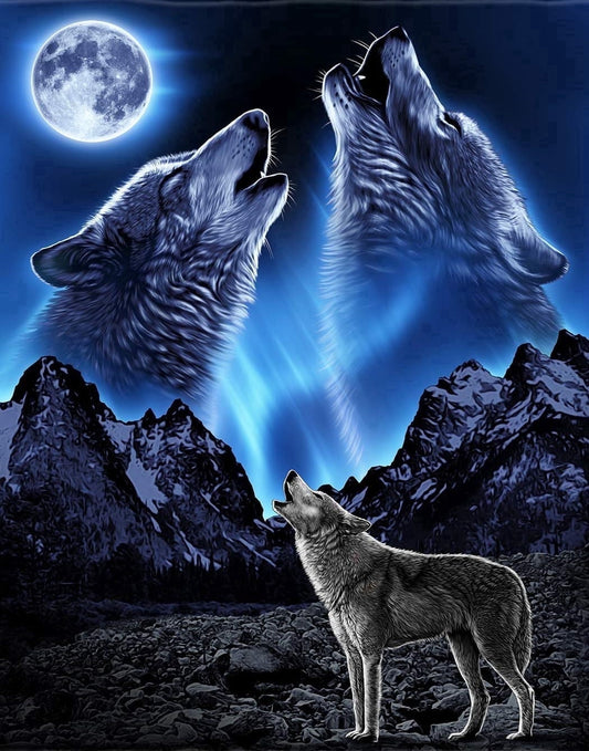Wolves Howling Edible Image Icing Cake Topper for Quarter Sheet Cake, by TNCT