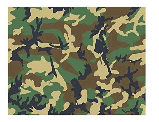 Woodland Camoflauge Edible Image Icing Cake Topper for Quarter Sheet Cake, by Tnct.
