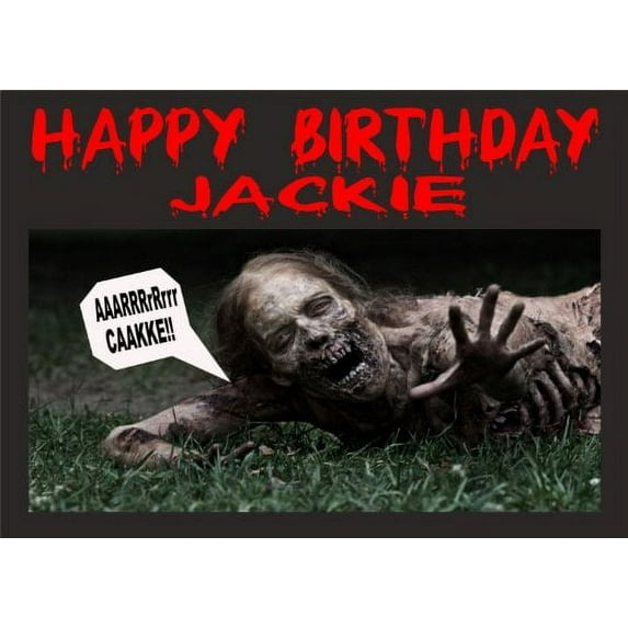 Walking Dead Happy Birthday Edible Image Cake Topper For Half Sheet Cake By TNCT