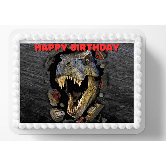 Trex Birthday Edible Image Cake, Cupcake & Cookie Topper, by Tnct.