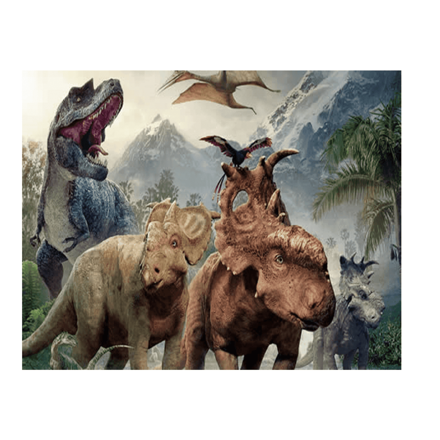 Walking with Dinosaurs Theme Birthday Edible Image Cake Topper For Half Sheet Cake By TNCT