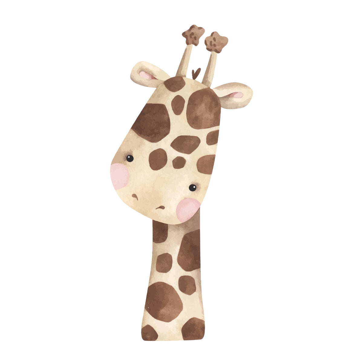 Watercolor Pink & Brown Giraffe Edible Icing Image Cake Topper, by Tnct.