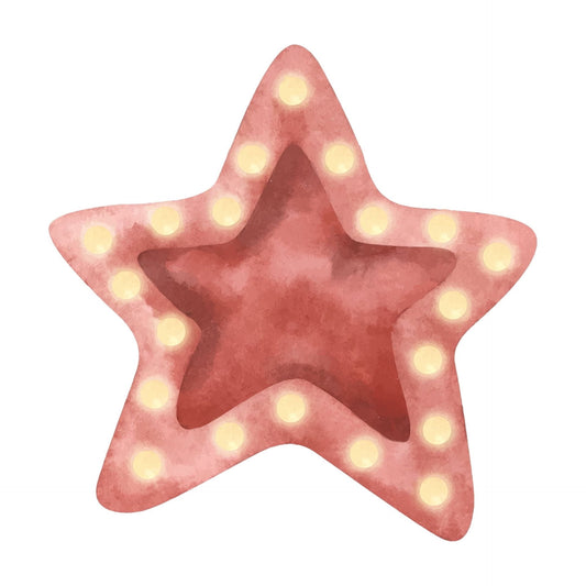 Watercolor Red Star & Glowing Lights Edible Icing Image Cake Border Strips & Cake Toppers, by TNCT (3 Count)