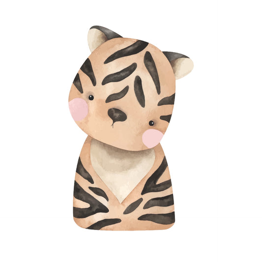 Watercolor Tiger Edible Icing Image Cake Border Strips & Cake Toppers, by TNCT (3 Count)