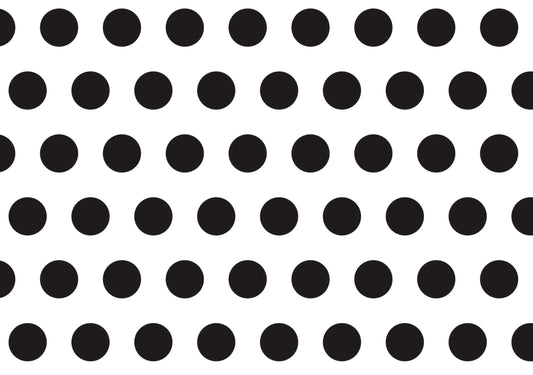 White with Black Polka Dot Pattern Edible Icing Image Cake Topper, by Tnct.