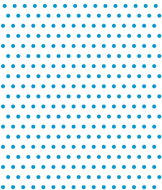 White with Blue Polka Dot Pattern Edible Icing Image Cake Topper, by Tnct.